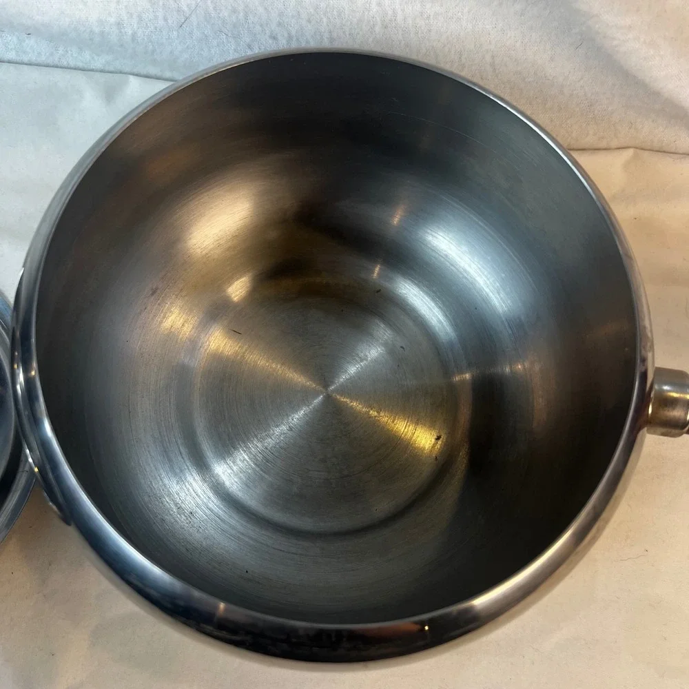 Vintage Stainless Steel Fondue Pot Wood Handle MCM Sauce Pan Made in‎ Japan